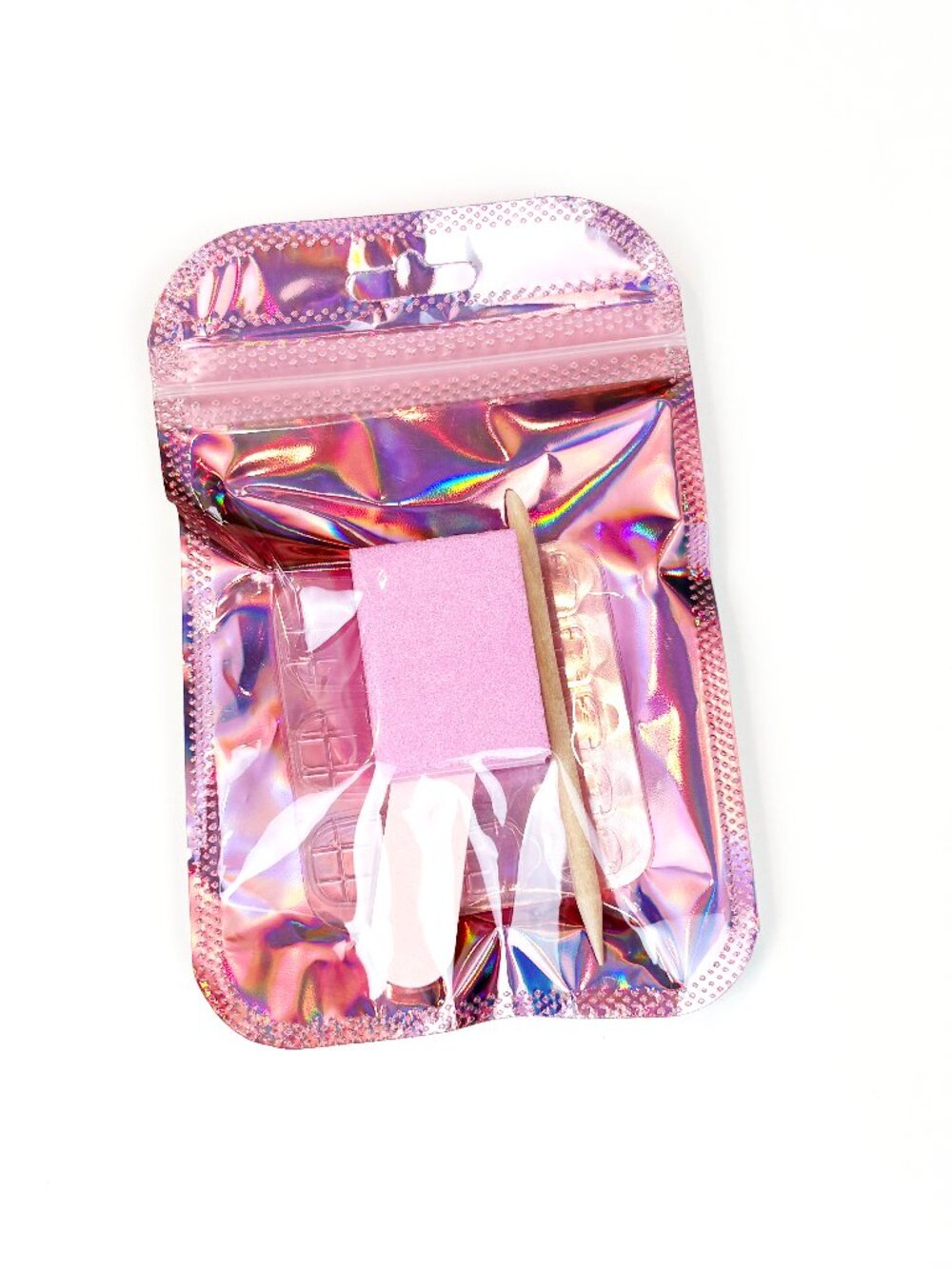 Disposable manicure prep kit. nail file, buffer block, wooden cuticle stick. New